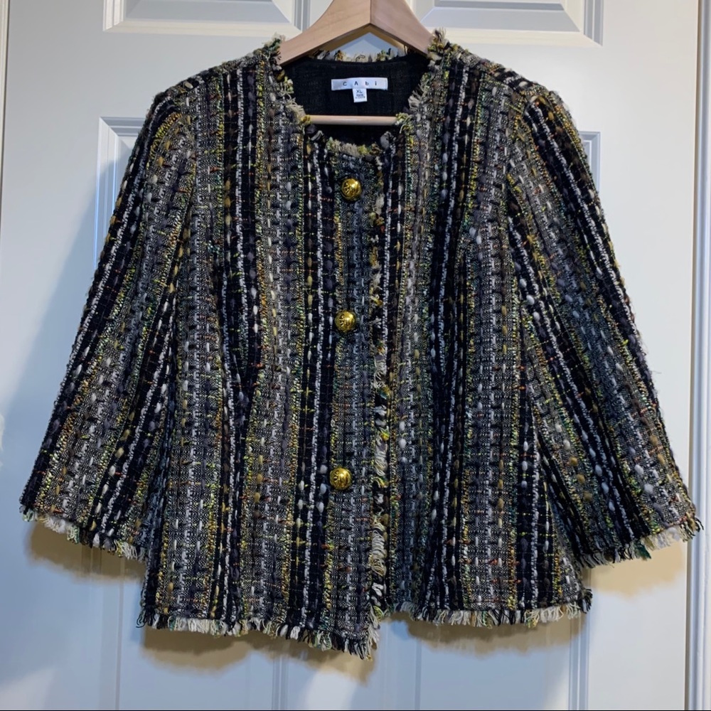 CAbi Paris Blazer #175 Jacket Black/brown Sz XL